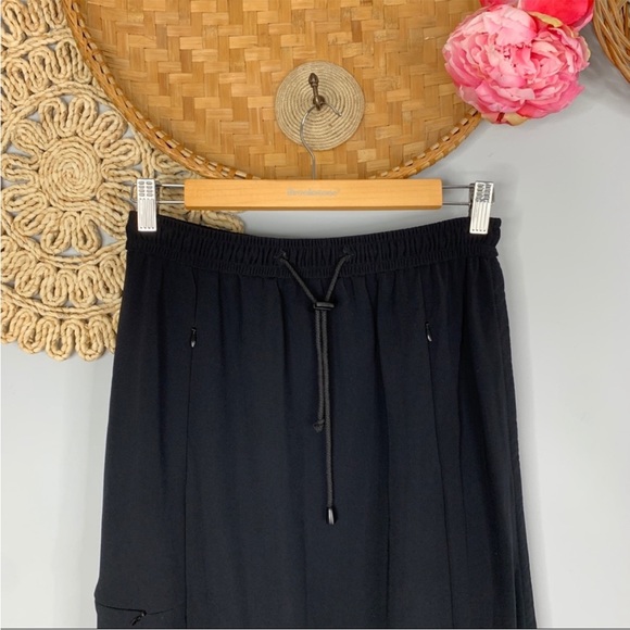 Copines Claudia Strater Maxi Skirt Women's Small Black 40E Fleece Lined Tearaway - Picture 2 of 11